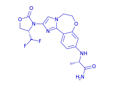 (S)-2-((2-((S)-4-(difluoromethyl)-2-oxooxazolidin-3-yl)-5,6-dihydrobenzo[f]imidazo[1,2-d][1,4]oxazepin-9-yl)amino)propanamide