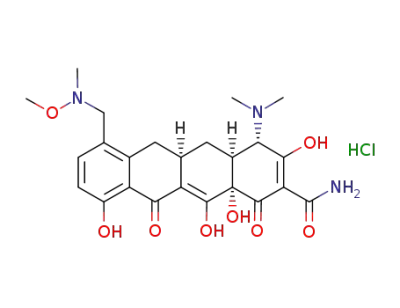 (4S,4aS,5aR,12aS)-4-dimethylamino-3,10,12,12a-tetrahydroxy-7-[(methoxy(methyl)amino)-methyl]-1,11-dioxo-1,4,4a,5,5a,6,11,12a-octahydro-naphthacene-2-carboxylic acid amide mono hydrochloride