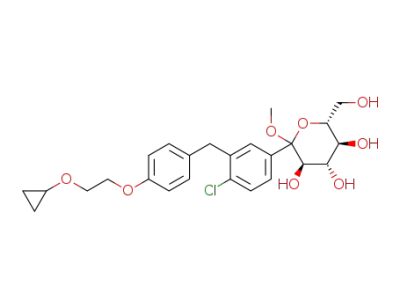 (3R,4S,5S,6R)-2-(4-chloro-3-(4-(2-cyclopropoxyethoxy)benzyl)phenyl)-6-(hydroxymethyl)-2-methoxytetrahydro-2H-pyran-3,4,5-triol